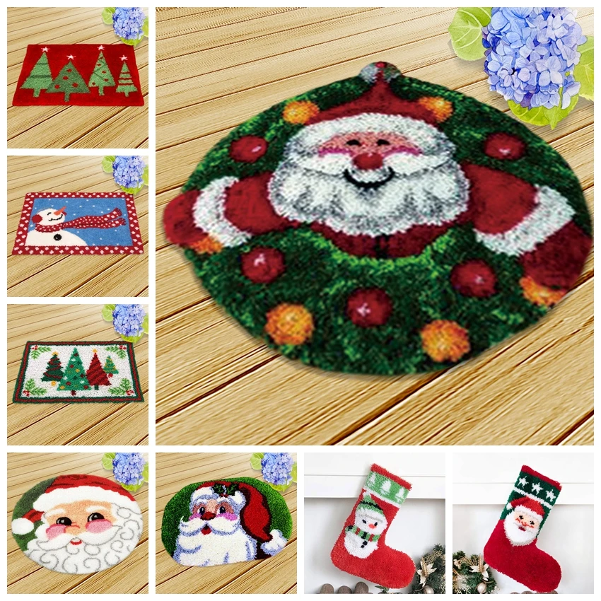 Kit gancho de pestillo navideño para alfombrilla Smyrna y cojín
