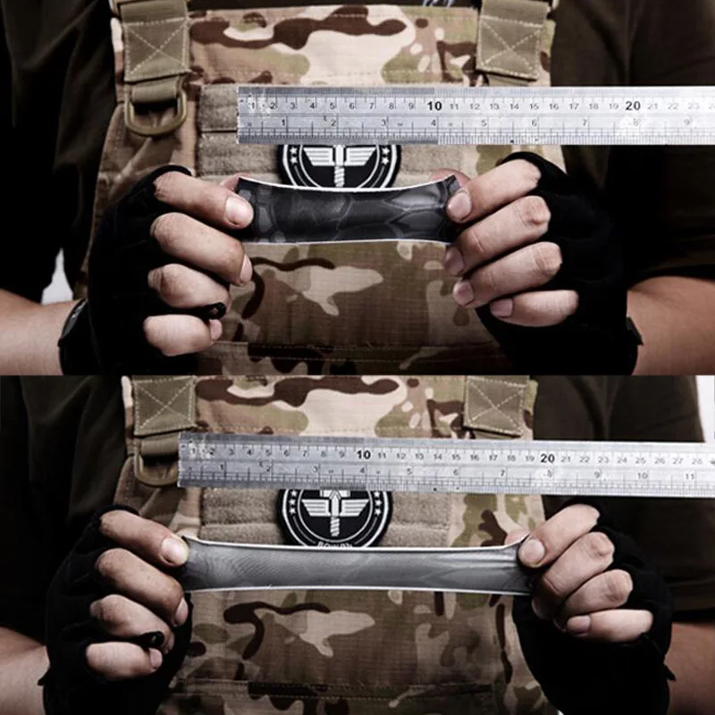 Cinta elástica camuflaje aplicación