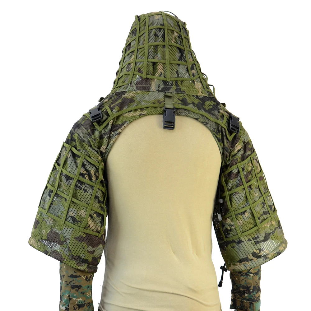 Base de traje ghillie en fondo verde