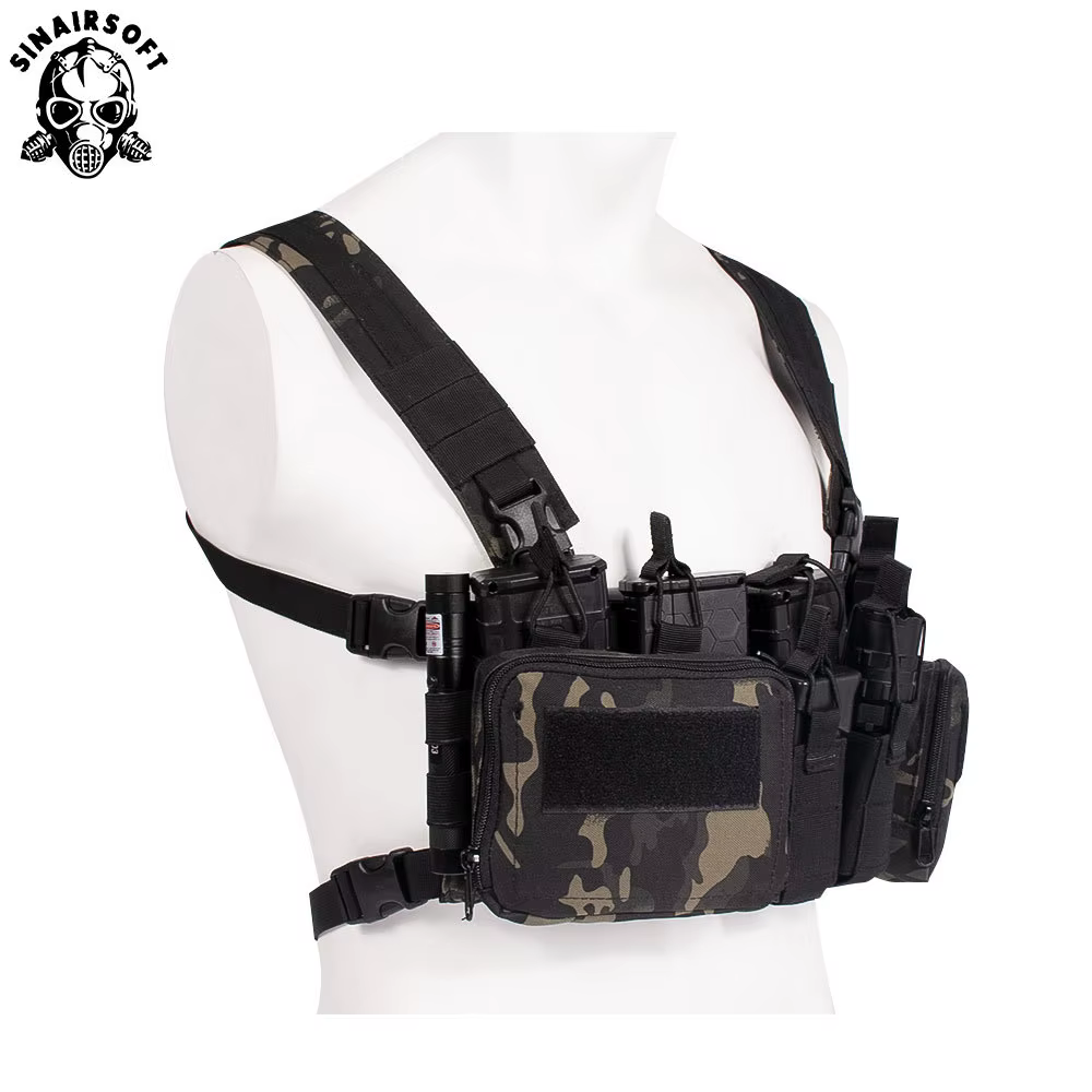 Chaleco táctico MOLLE 500D nailon con porta cargadores