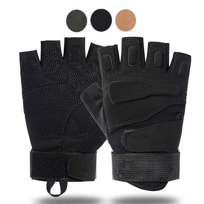 Guantes tácticos sin dedos SWAT antideslizantes de combate - imagen 3