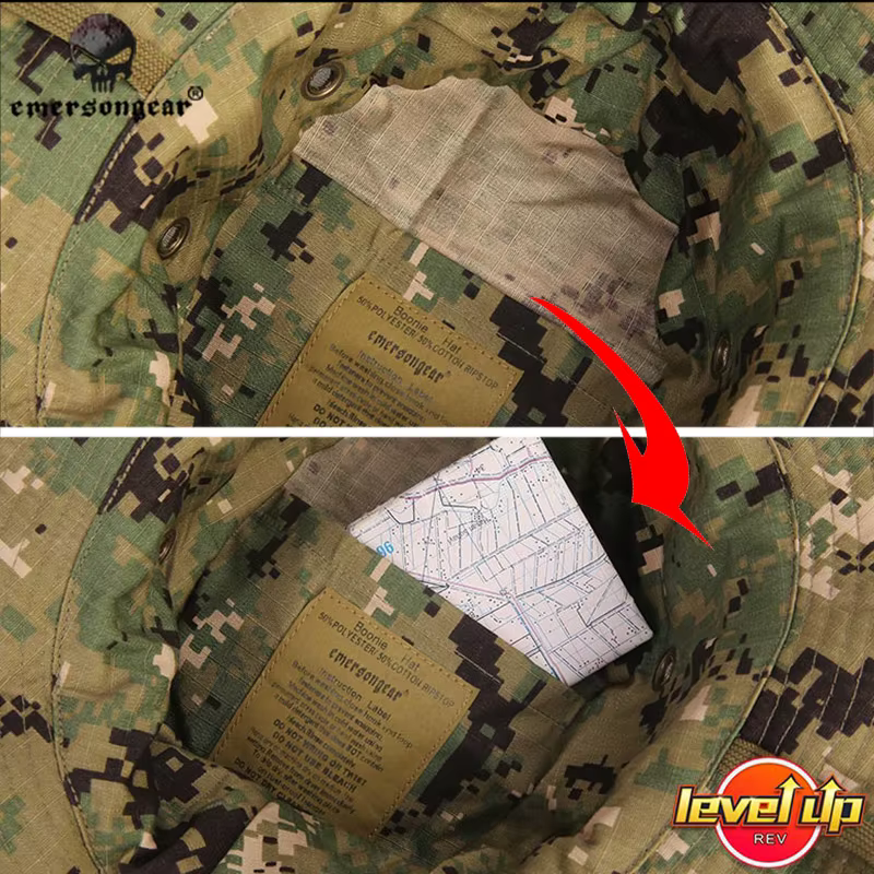 Emersongear Gorra Boonie Camuflaje Bolsillo Mapa Montañismo - imagen 4