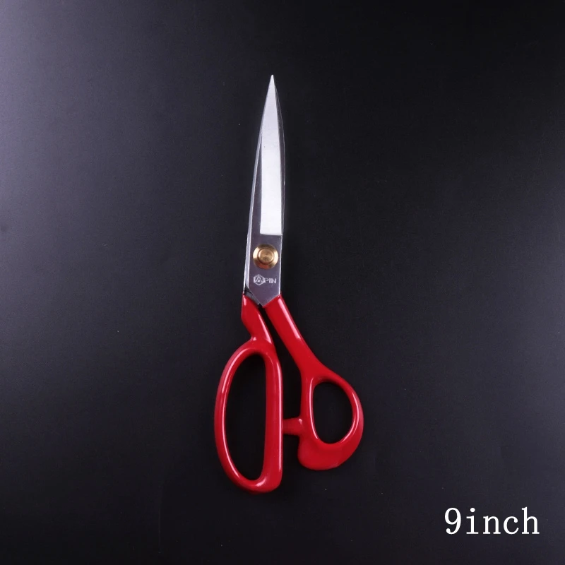 Tijeras de sastre profesionales acero inoxidable rojo para tela cuero - imagen 5