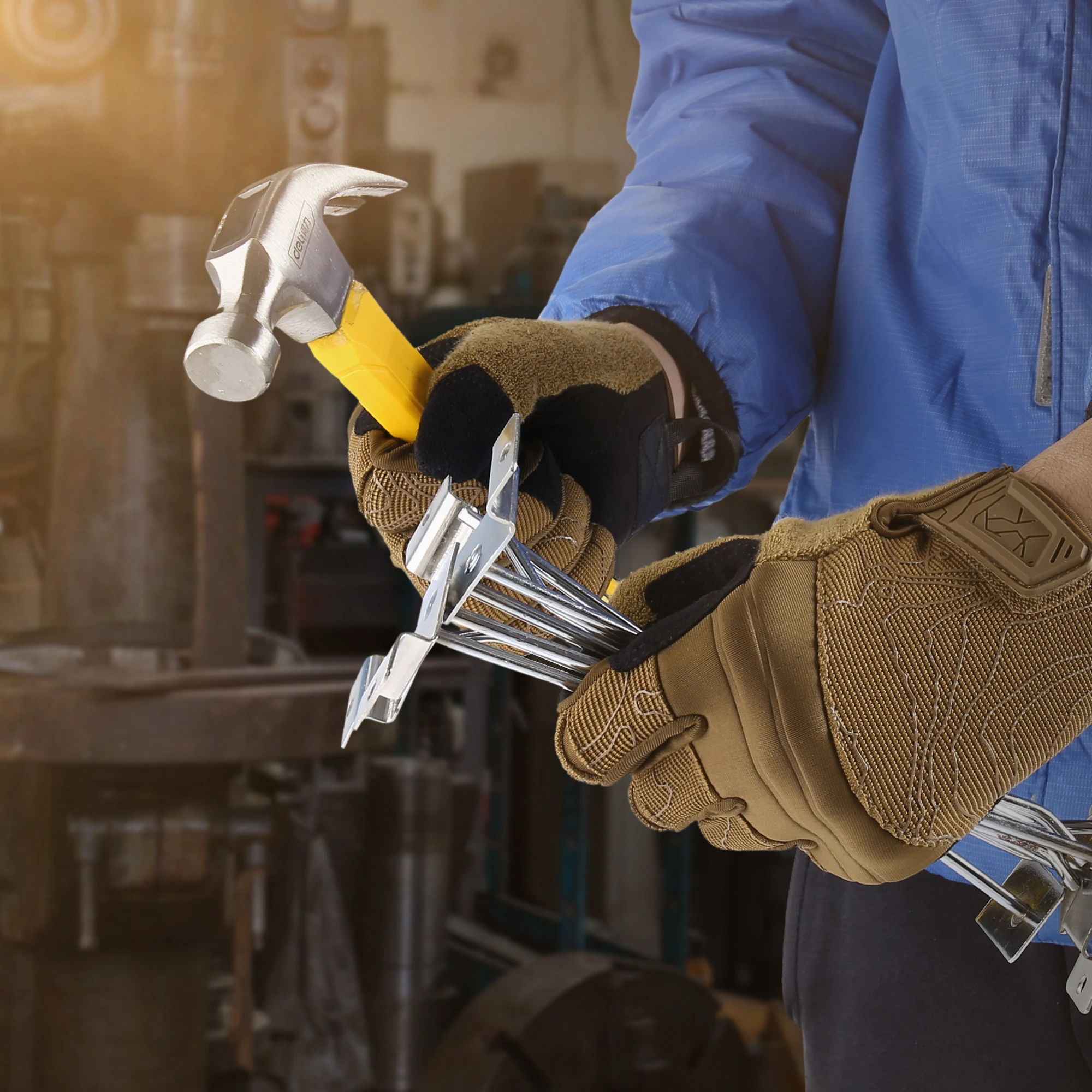 Guantes en uso durante actividad de tiro deportivo