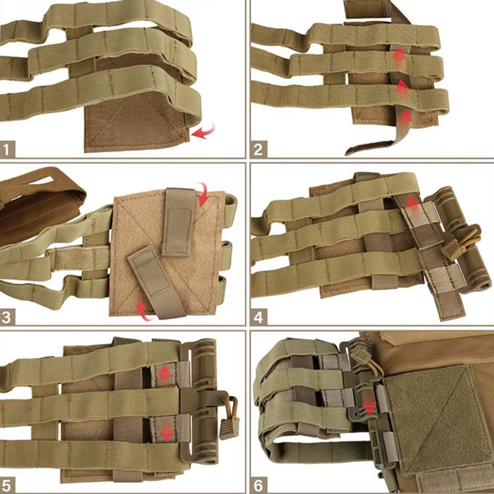 VULPO Chaleco táctico de liberación rápida con sistema MOLLE universal - imagen 5