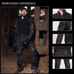 Pantalones tácticos camuflaje ripstop para caza, airsoft y trabajo