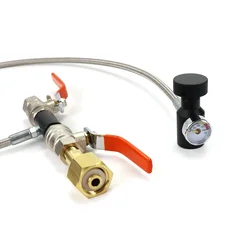 Adaptador recarga CO2 manguera 36″ tanque paintball G1/2 DIN 477