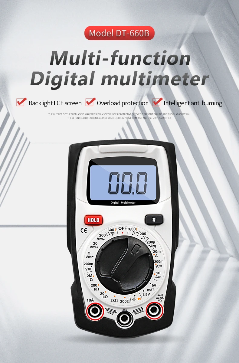 Mini multímetro DT-660B con pantalla digital