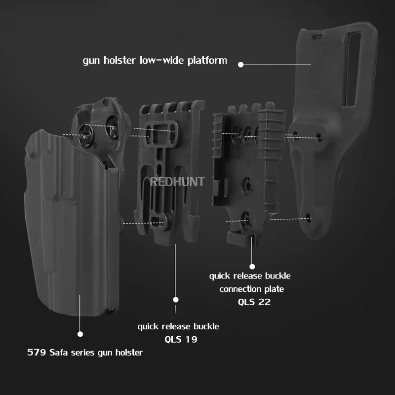 Funda muslo táctica QLS 22 – Adaptador pistola polímero - imagen 3
