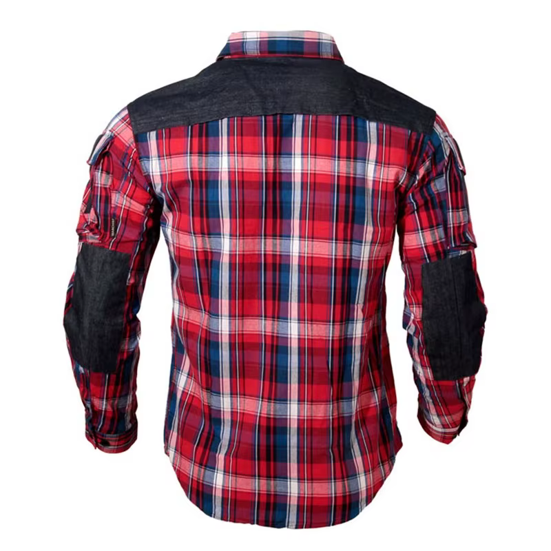 Camisa táctica cuadros manga larga senderismo camping militar