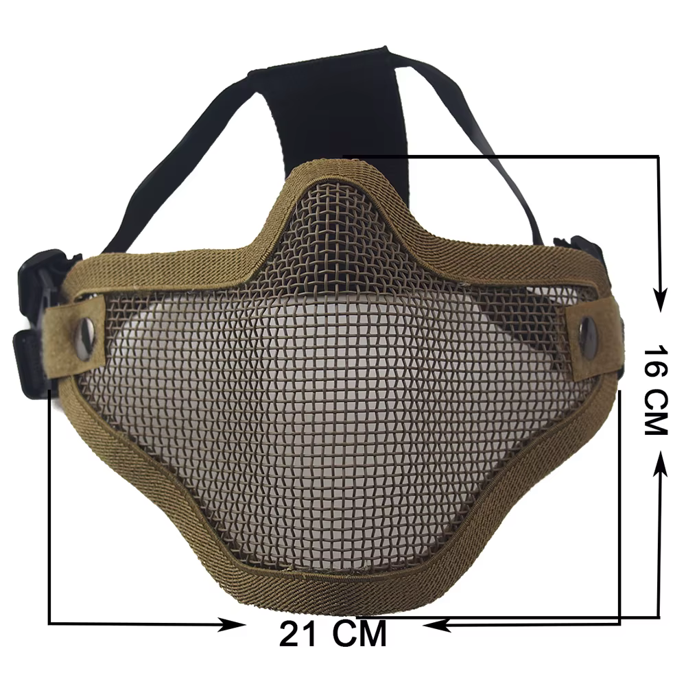 Máscara media cara acero con malla para paintball y caza - imagen 5