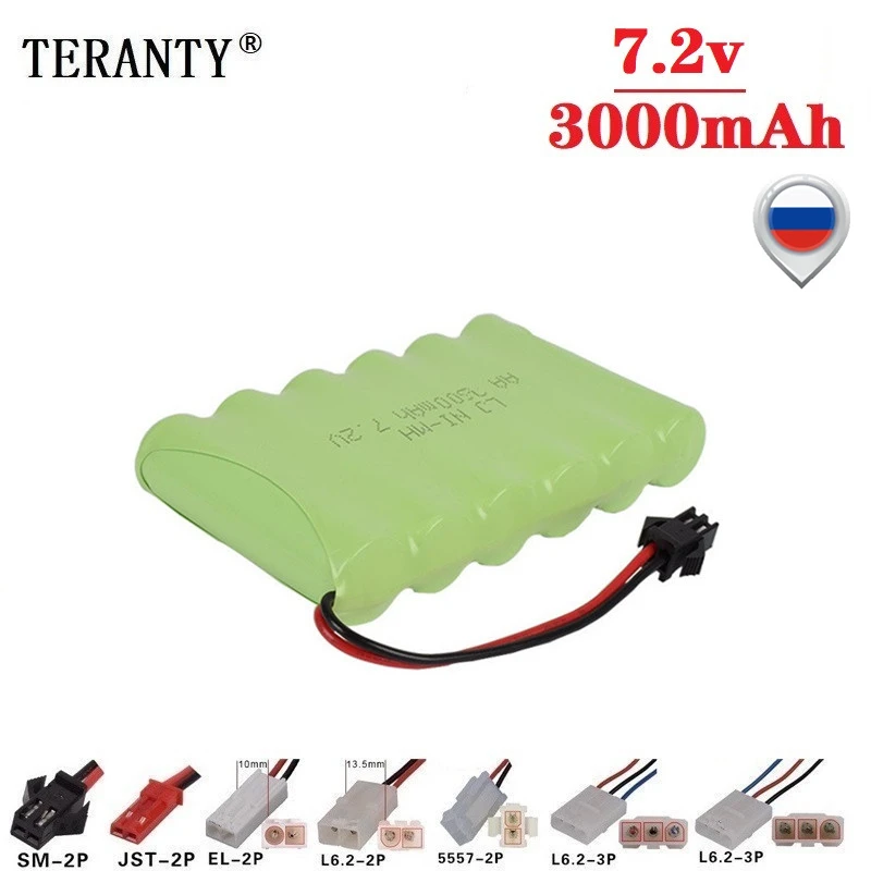 Batería recargable NiMH 7,2V 3000mAh para radiocontrol y airsoft - imagen 2