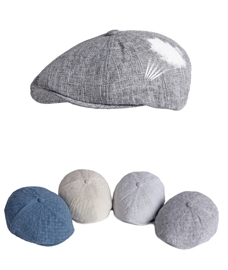 Gorra plana en espiga con acabado ligero
