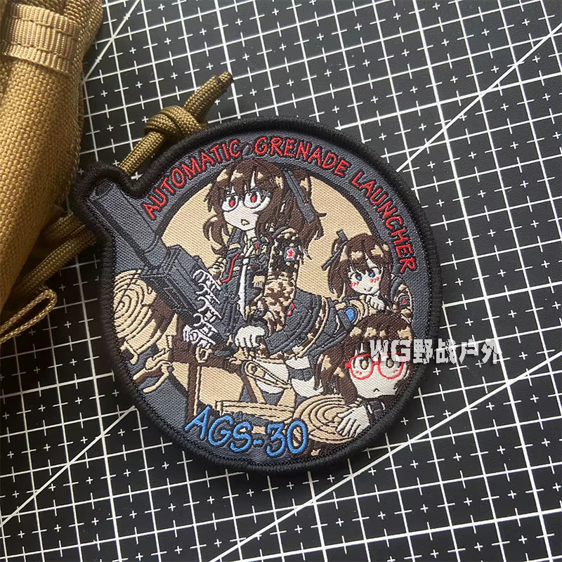Parche táctico bordado guerrero pistola anime para mochila - imagen 5