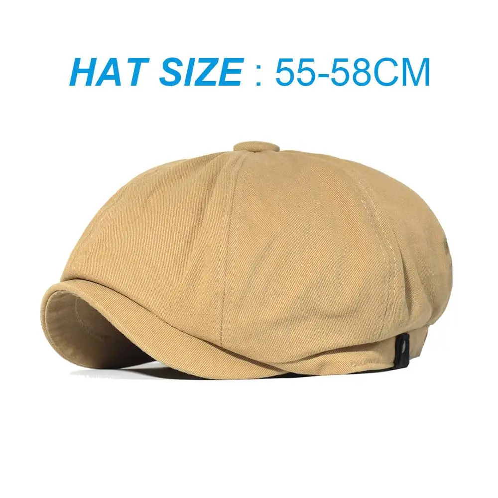 Gorra newsboy vintage Gatsby de algodón suave, sólida retro otoño - imagen 4