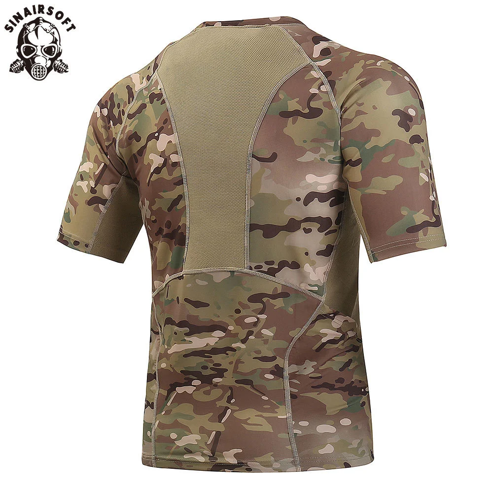SINAIRSOFT Camiseta Táctica Camuflaje Woodland Transpirable - imagen 3