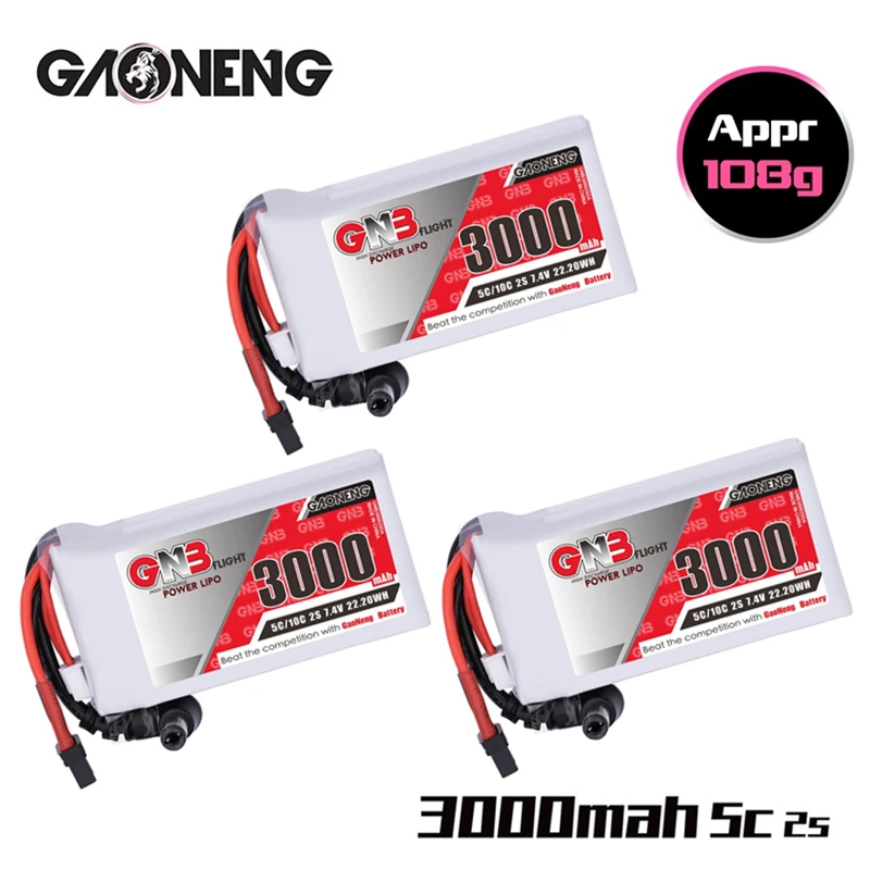 Batería Lipo GNB 2S 7.4V 3000mAh para Goggles FPV y Drones RC