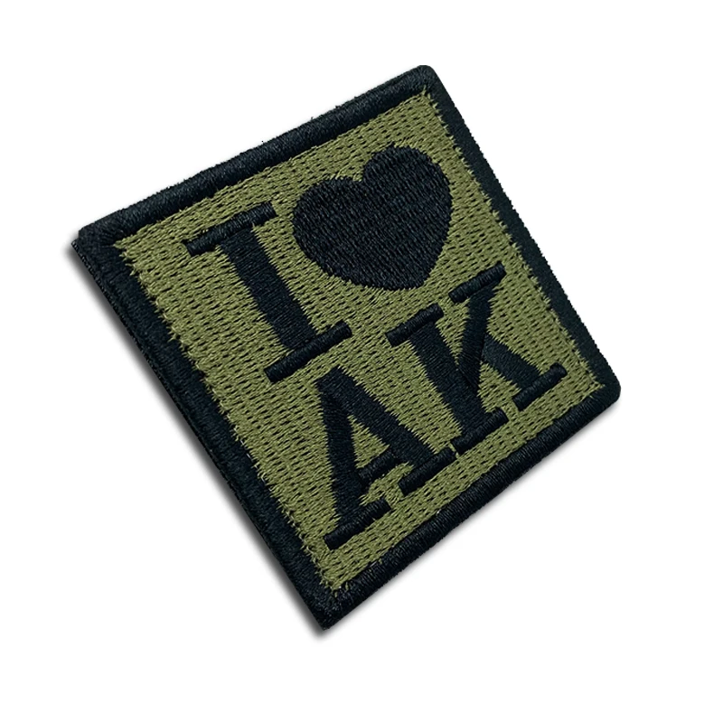 Insignia parche bordado I Love AK – velcro táctico para uniforme - imagen 3