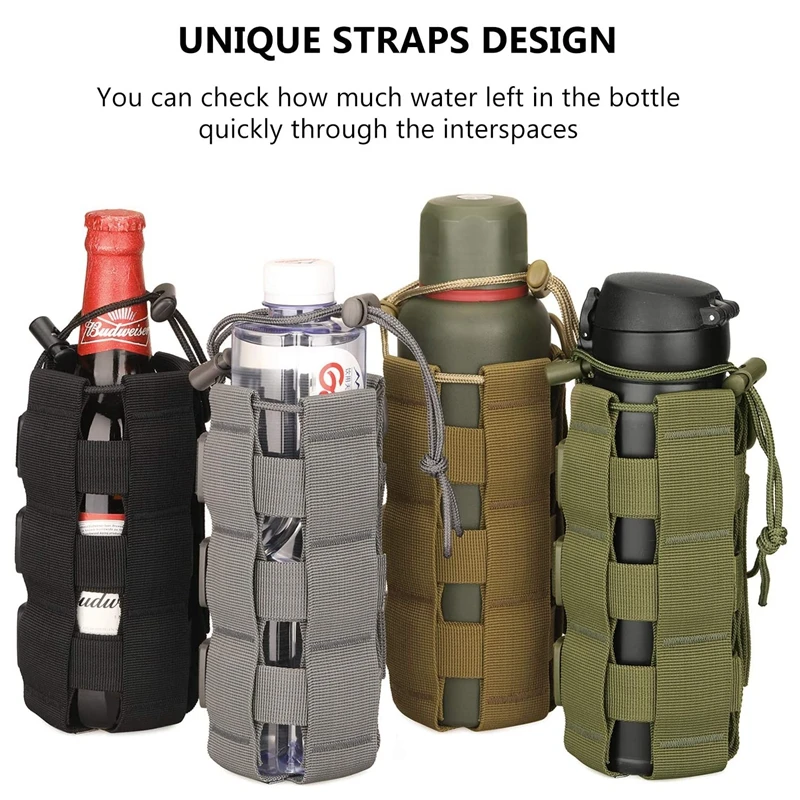 Bolsa MOLLE portabotellas táctica – Cordón ajustable