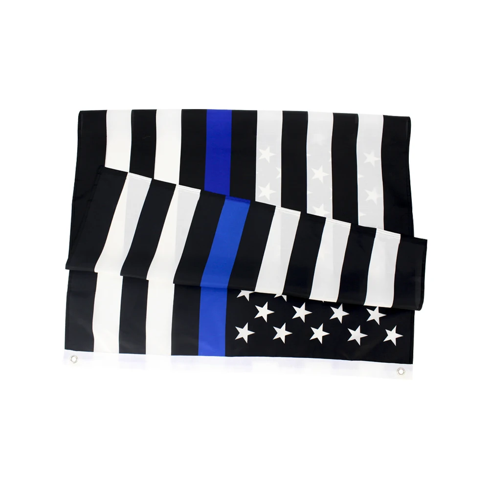 Bandera policía línea azul Xiangying – Conmemorativa poliéster - imagen 2