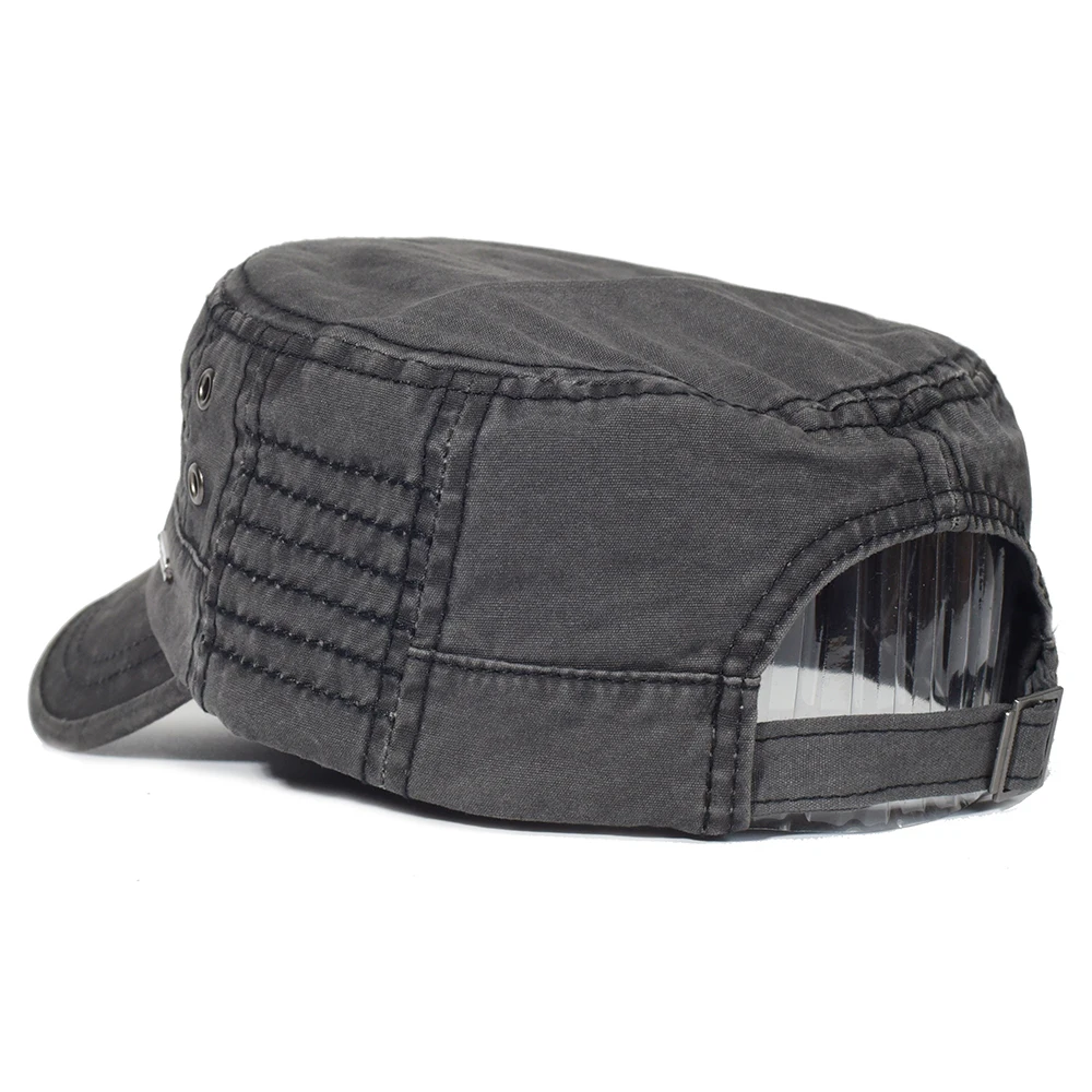 Gorra táctica militar algodón lavado negra vintage ajustable - imagen 5