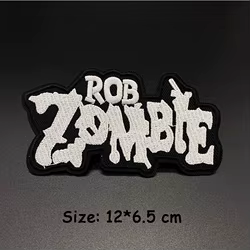 Parche metálico bordado rock punk para chaqueta