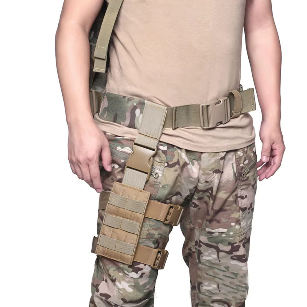 Panel MOLLE de muslo táctico – Funda pistola y bolsa cargadores - imagen 5