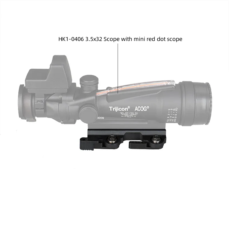 Adaptador táctico para punto rojo de aluminio 6063 y mira telescópica - imagen 5