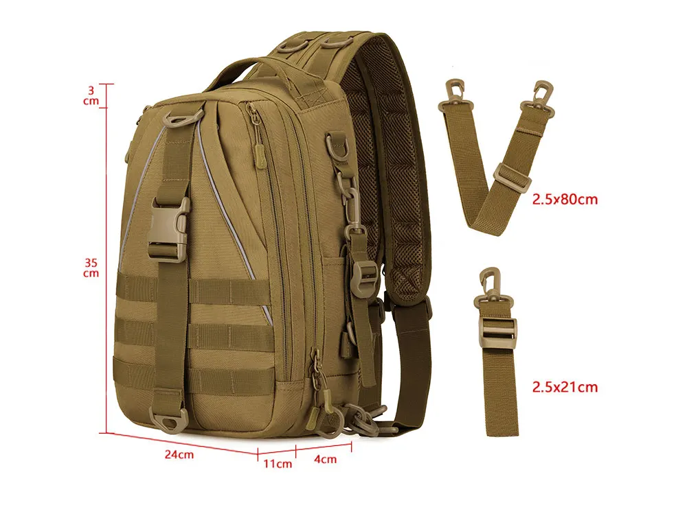 Vista frontal de la mochila táctica camuflaje