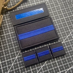 Parche reflectante táctico nailon bordado con líneas azules