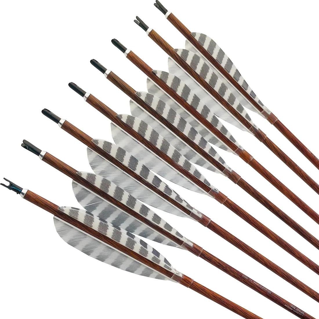 Flechas de carbono puro de 32 pulgadas con plumas de pavo