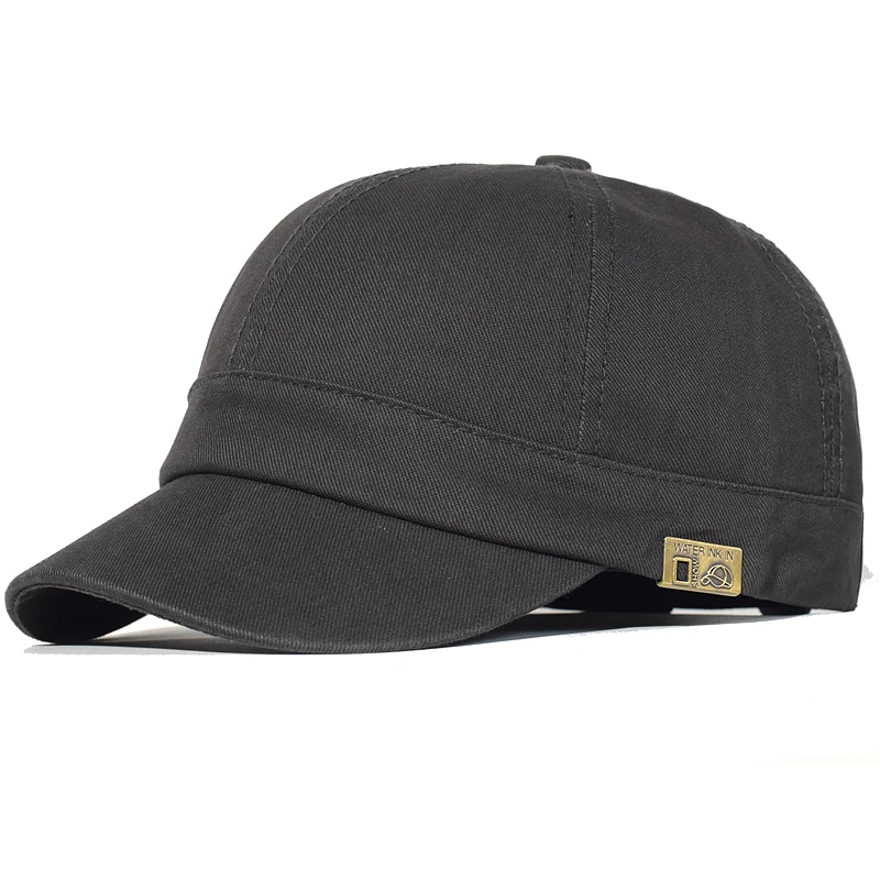 Gorra de béisbol vintage ala corta algodón perfil bajo ajustable