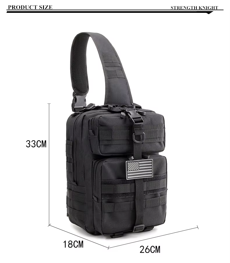 Detalle del sistema Molle y bolsas laterales