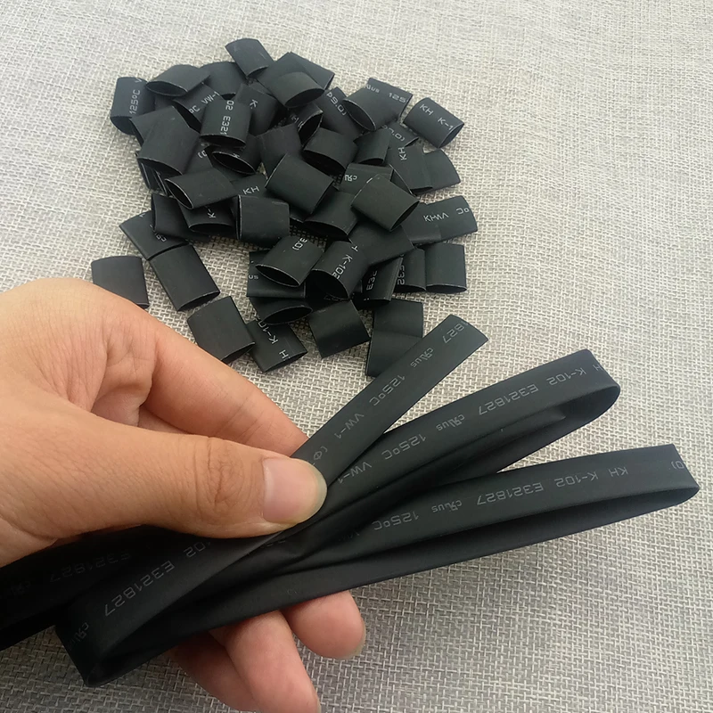 Tubo termorretráctil para arco - envoltura de alambre negra 20 m