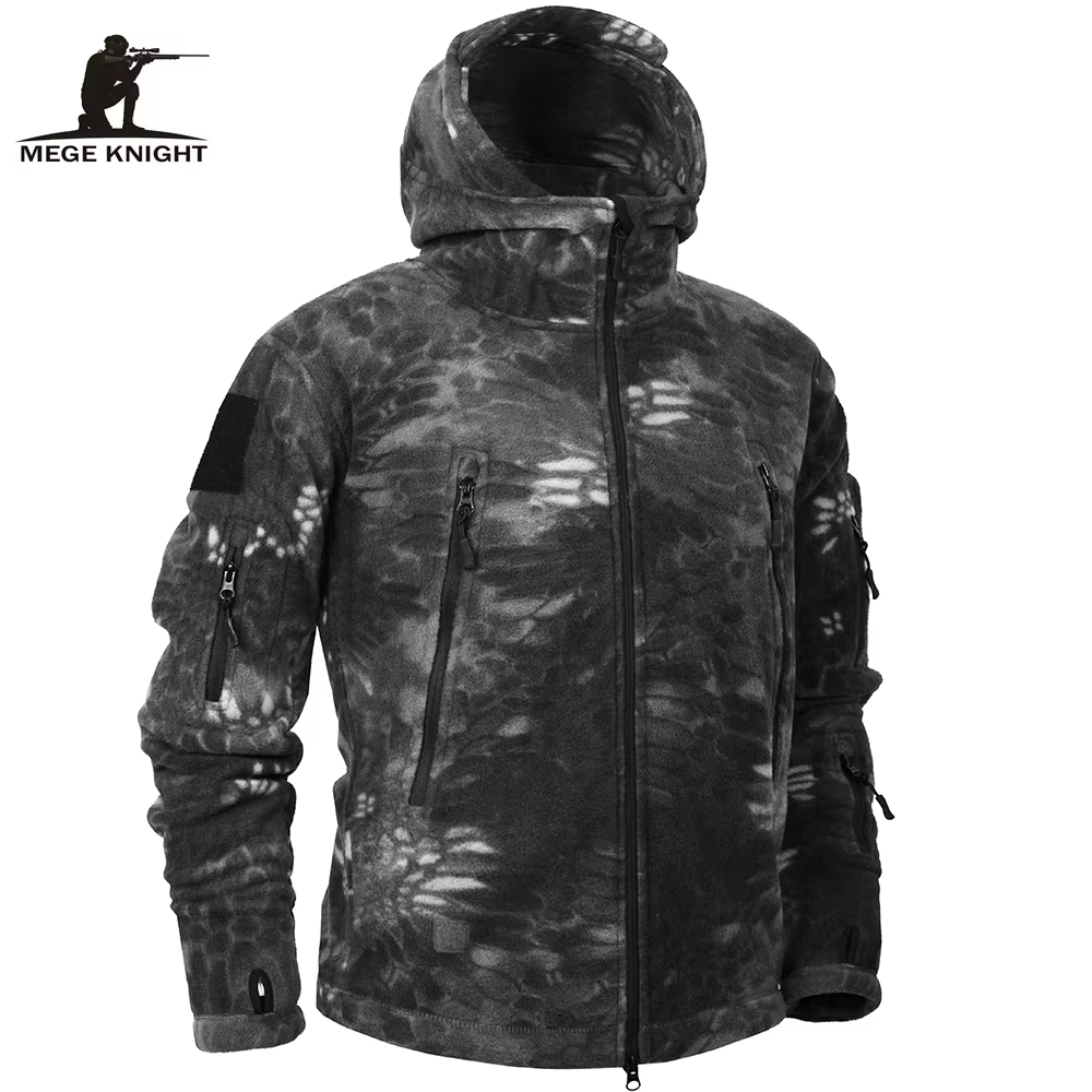 Polar táctico militar con capucha – Camuflaje verde para hombre