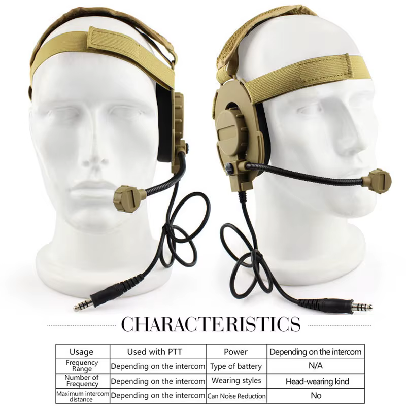 Auricular en uso durante una simulación táctica