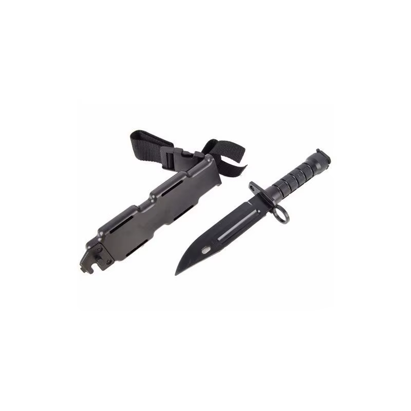 Cuchillo táctico M9 Airsoft – Réplica de combate militar negro - imagen 3