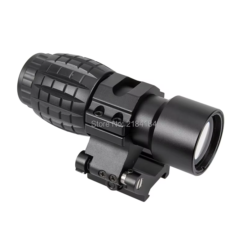 FIRE WOLF mira táctica punto rojo lupa 3x giro lateral Picatinny caza - imagen 2