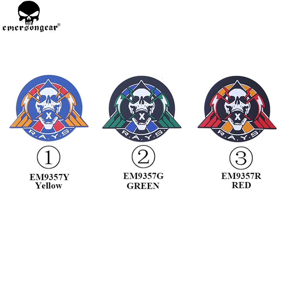 Emersongear Parches PVC pack 3u, 9 diseños para mochila y sombrero