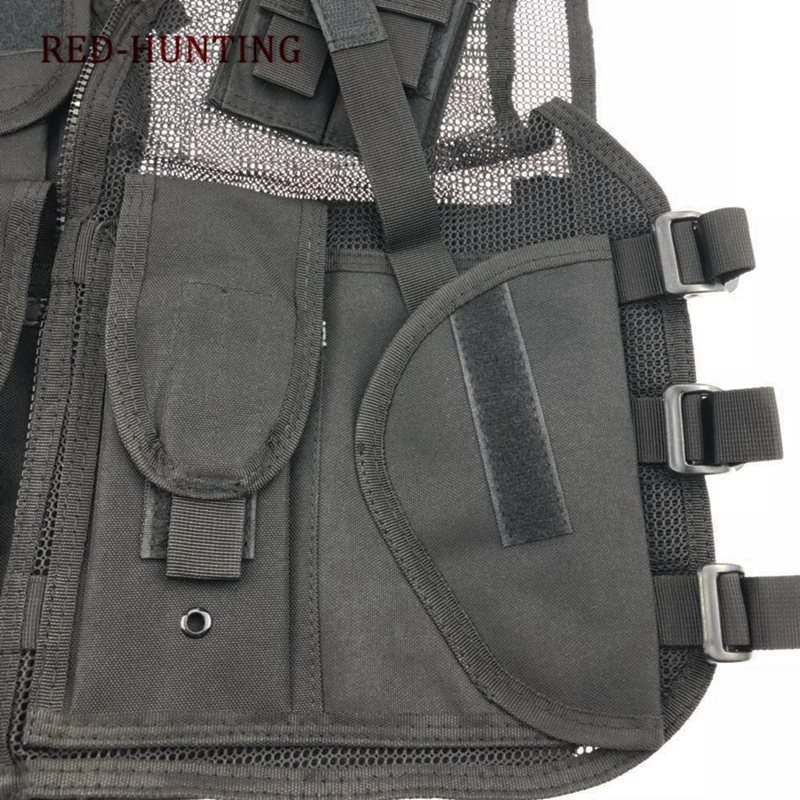 Chaleco táctico mesh negro – Caza y entrenamiento al aire libre - imagen 3
