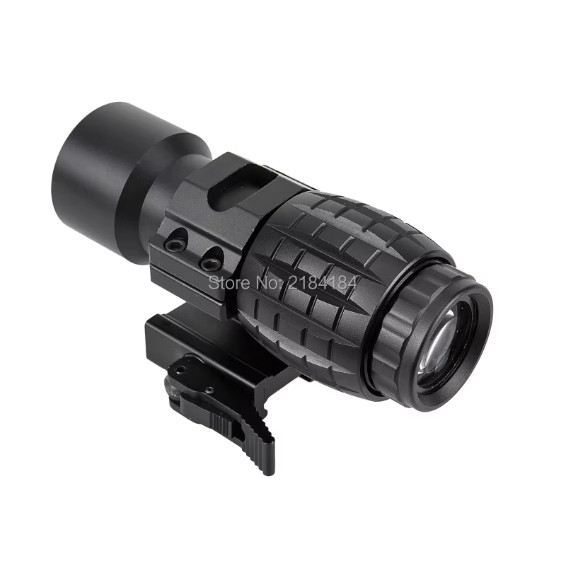 FIRE WOLF mira táctica punto rojo lupa 3x giro lateral Picatinny caza - imagen 4