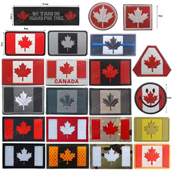 Parche bordado Canadá hoja arce – Aplique goma para chaqueta o mochila