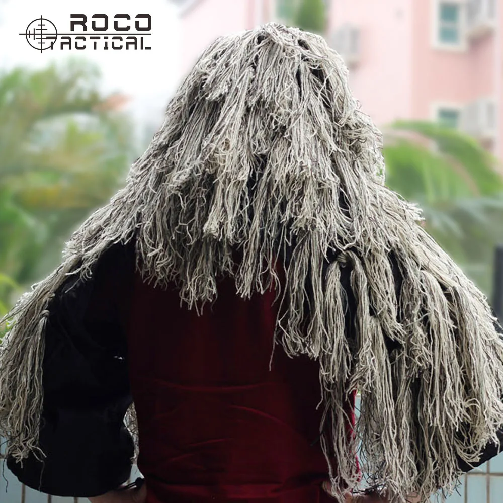 Traje Ghillie de francotirador con capucha y chaqueta camuflaje
