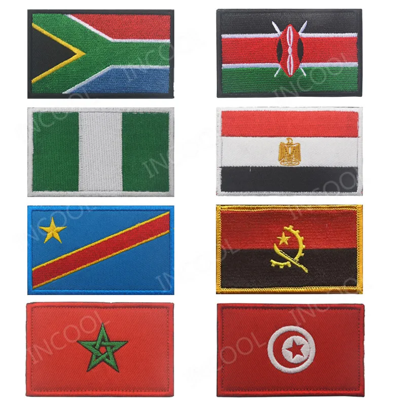 Parche bordado bandera África - Sudáfrica, Egipto, Kenia, Congo - imagen 3