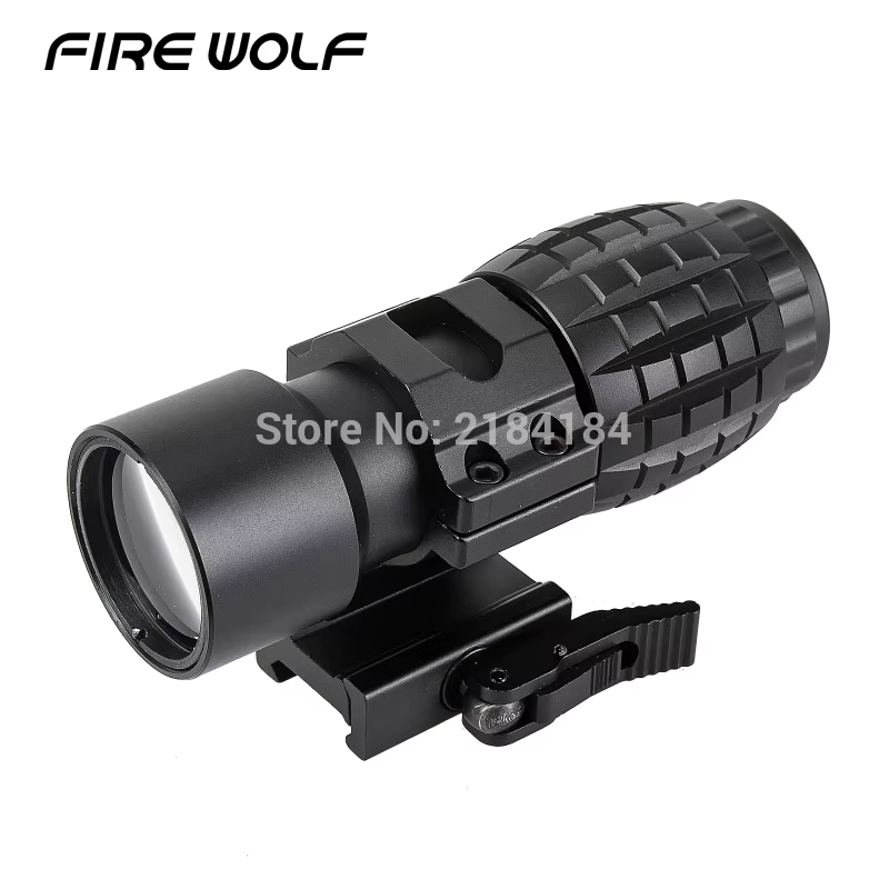 FIRE WOLF mira táctica punto rojo lupa 3x giro lateral Picatinny caza - imagen 3