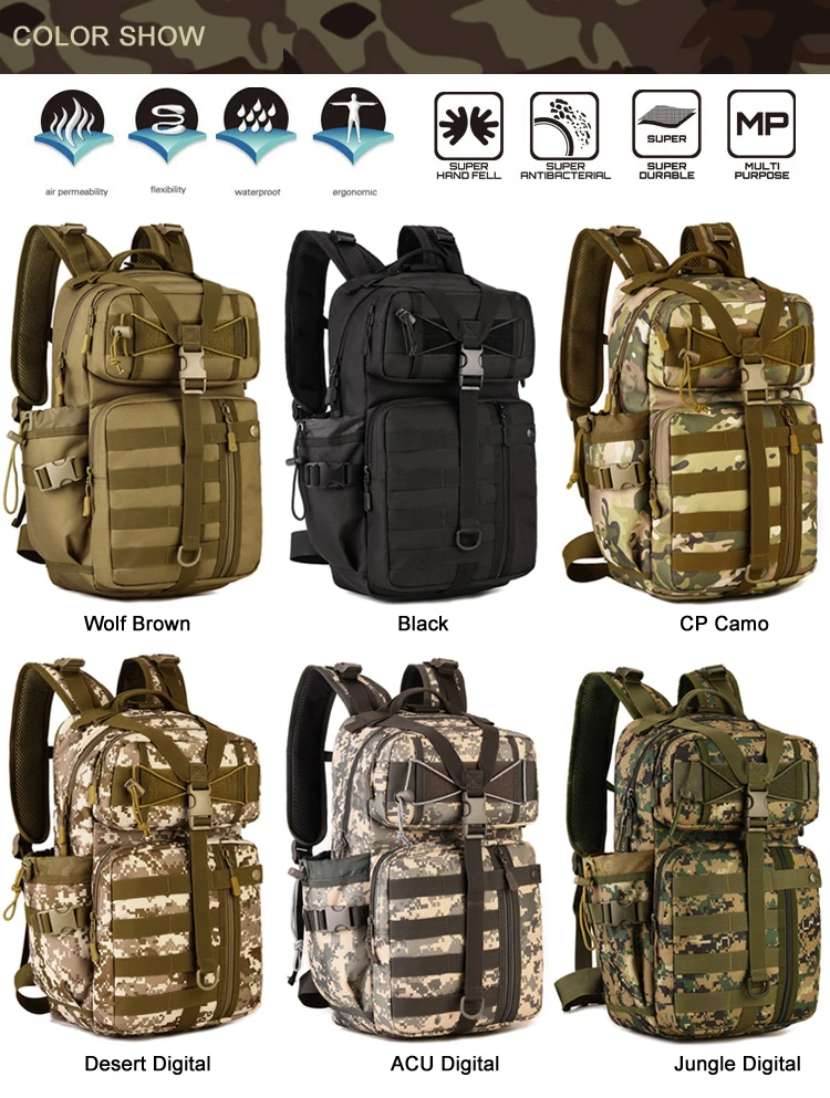 Detalle del sistema Molle y correa ajustable