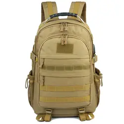 Mochila táctica MOLLE con USB para camping y senderismo