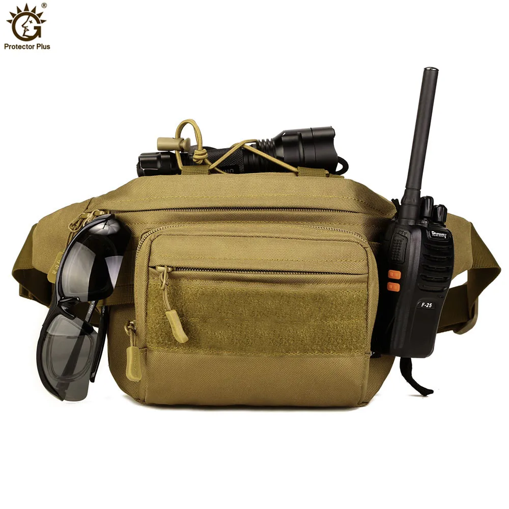 Riñonera táctica MOLLE impermeable para senderismo, pesca y caza
