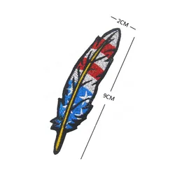 Parche táctico militar bordado plumas multicolor con bandera EE. UU.