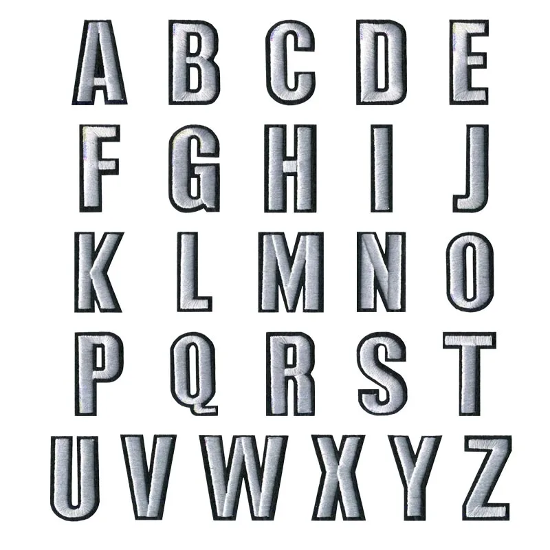 Parche bordado termoadhesivo letras y números blanco/negro para coser - imagen 2